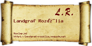 Landgraf Rozália névjegykártya